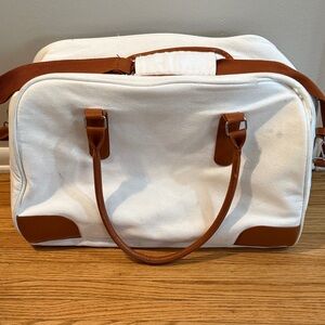 Canvas Duffel Bag with Brown Trim - Men Bags